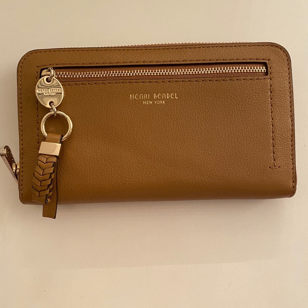 Henri Bendel West 57 zip around Camel color.